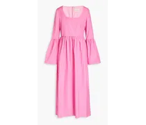 Keppel gathered cotton-poplin maxi dress - Pink