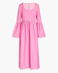 Loulou Studio Keppel gathered cotton-poplin maxi dress - Pink Pink