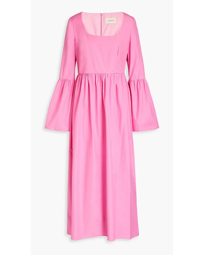 Loulou Studio Keppel gathered cotton-poplin maxi dress - Pink Pink