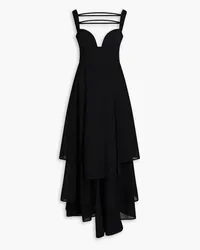 A.W.A.K.E. Layered wool-blend midi dress - Black Black