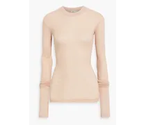 Ribbed cotton-jersey top - Pink
