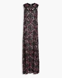 Valentino Garavani Embellished printed silk-chiffon gown - Black Black