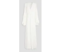 Katana appliquéd woven gown - White