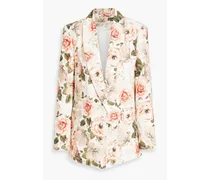 Alice Olivia - Denny floral-print linen-blend blazer - Pink