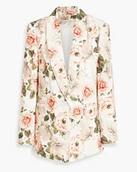 Alice + Olivia Alice Olivia - Denny floral-print linen-blend blazer - Pink Pink