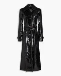 Emilio Pucci Faux croc-effect leather trench coat - Black Black