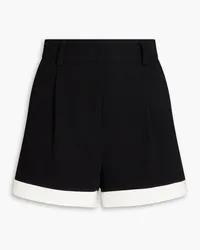 Moschino Two-tone hammered-crepe shorts - Black Black