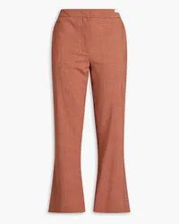 Marni Cropped wool-blend jacquard kick-flare pants - Red Red