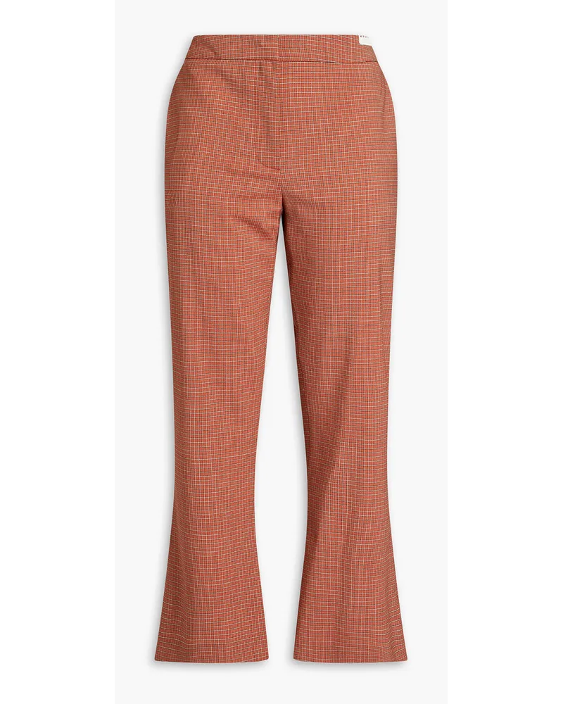 Marni Cropped wool-blend jacquard kick-flare pants - Red Red