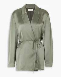 Vince Belted satin blazer - Green Green