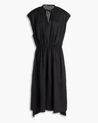 Joseph Delcie gathered ramie-voile midi dress - Black Black