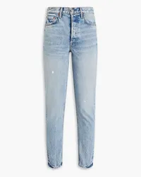 GRLFRND Janise faded mid-rise slim-leg jeans - Blue Blue