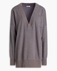 Brunello Cucinelli Oversized metallic casmere sweater - Purple Purple