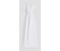Alice Olivia - Gathered Chantilly-lace maxi dress - White