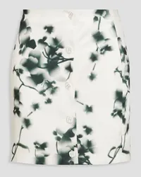 ROTATE Birger Christensen Crystal-embellished floral-print satin mini skirt - White White