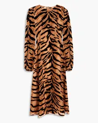 Dolce & Gabbana Tiger-print gauze midi dress - Animal print Animal