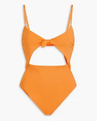 Mara Hoffman Kia cutout ribbed knotted swimsuit - Orange Orange