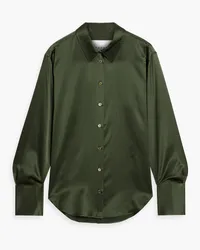 Frame Denim The Standard silk-blend satin shirt - Green Green