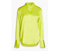 Standard silk-blend satin shirt - Green