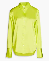 Frame Denim The Standard silk-blend satin shirt - Green Green