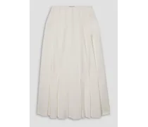 Adelaide pleated cotton-blend poplin maxi skirt - White