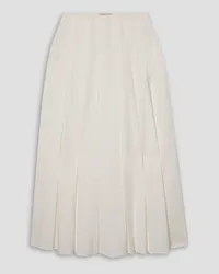 Anna Quan Adelaide pleated cotton-blend poplin maxi skirt - White White