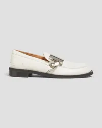 J.W.Anderson Chain-embellished leather loafers - White White