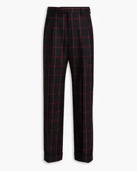 Etro Pleated checked wool-twill pants - Black Black