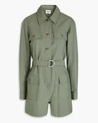 Claudie Pierlot Belted twill playsuit - Green Green