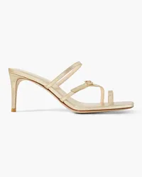 Porte & Paire Metallic leather sandals - Metallic Metallic