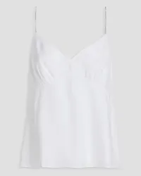 Solid and Striped The Rosetta crystal-embellished satin camisole - White White