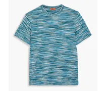 Space-dyed cotton-jersey T-shirt - Blue