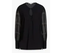 Michelle crystal-embellished crepe blouse - Black