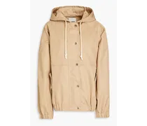 Sandro Santander cotton-blend gabardine hooded jacket - Neutral Neutral