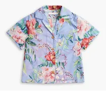 Kids Bellitude floral-print cotton shirt - Purple