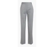 Mélange wool-blend straight-leg pants - Gray
