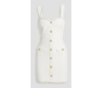 Sigourney button-embellished tweed mini dress - White