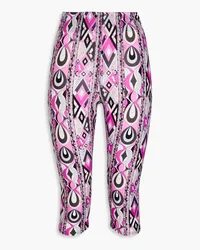 Emilio Pucci Cropped printed stretch-jersey leggings - Purple Purple