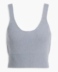 Alexander Wang Cropped ribbed wool-blend tank - Purple Purple