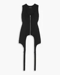 Simone Rocha Zip-detailed cotton-jersey tank - Black Black