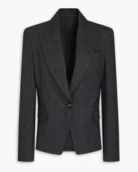 Brunello Cucinelli Bead-embellished wool-blend blazer - Gray Gray