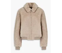 Dolman shearling jacket - Neutral