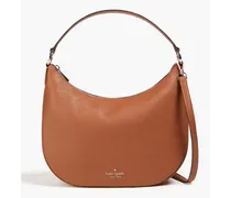 Pebbled-leather shoulder bag - Brown