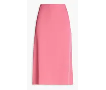 Silk crepe de chine midi pencil skirt - Pink
