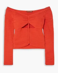 Altuzarra Aden off-the-shoulder cutout knitted top - Red Red