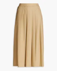 LVIR Pleated wool-twill midi skirt - Neutral Neutral