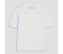 Cutout cotton-jersey T-shirt - White