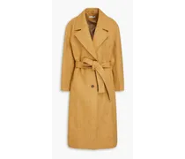 Belted wool-blend coat - Neutral