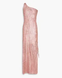 Missoni One-shoulder metallic crochet-knit maxi dress - Pink Pink