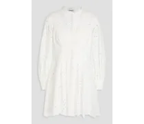 Franca broderie anglaise cotton-blend mini shirt dress - White
